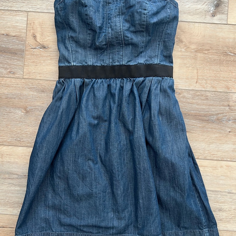 Club Monaco Denim Strapless Dress